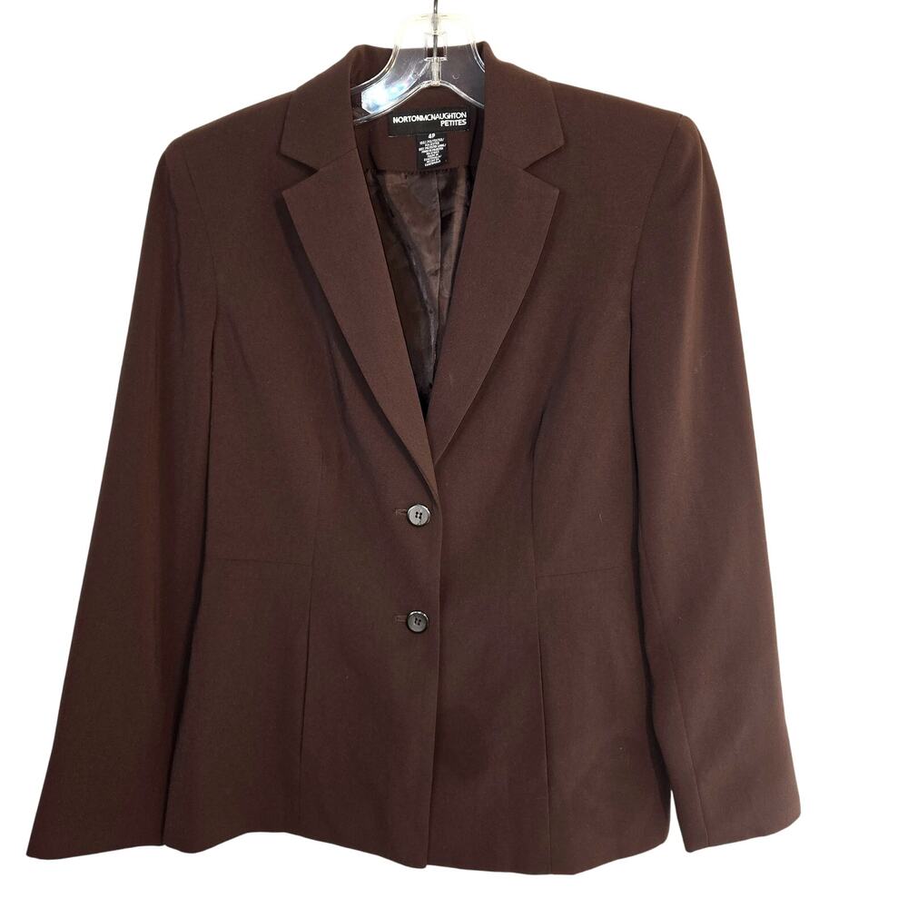 Norton McNaughton 4P Women's Blazer Suit Coat Petites Size Small PS S Jacket